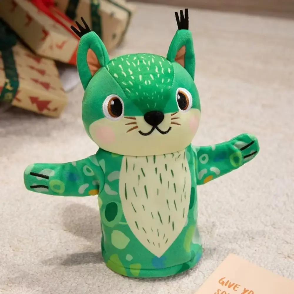 Squirrel Animal Hand Puppet Storytelling Movable Mouth Stuffed Squirrel Toys Early Education Simulation