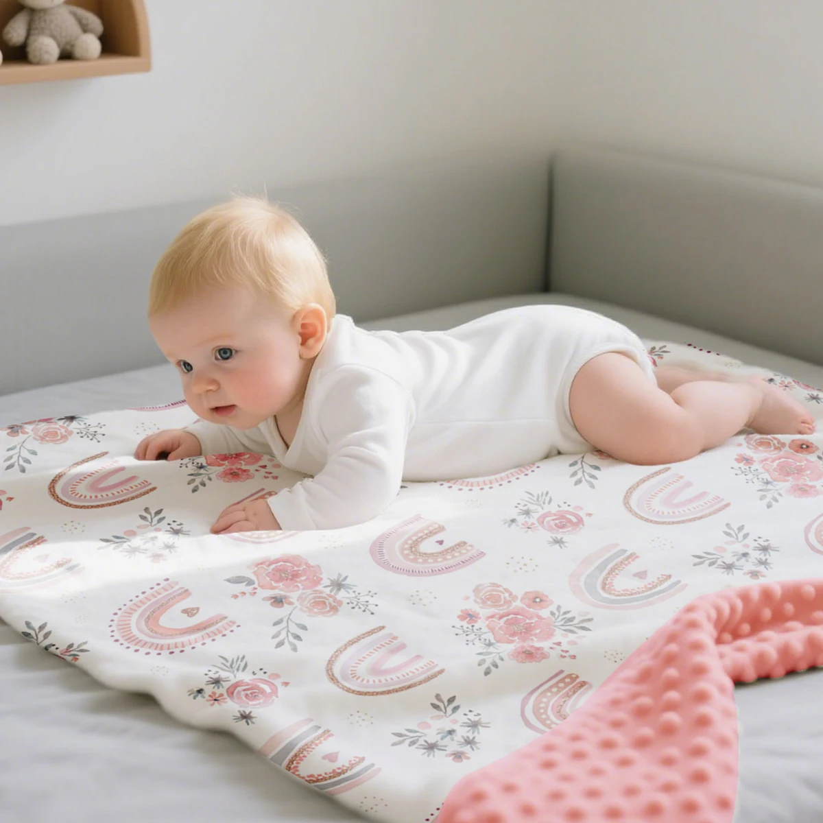 Couverture d'hiver en haricots épais pour bébé, Double couche, douce, pour enfants, couette confortable, couverture de couchage, housse de berceau pour poussette