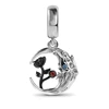 New DIY Charm Beads Jewelry Gift Black Red Roses Daisy Lily Plum blossom Tulip Fit Original 925 Sterling Silver Bracelet 6