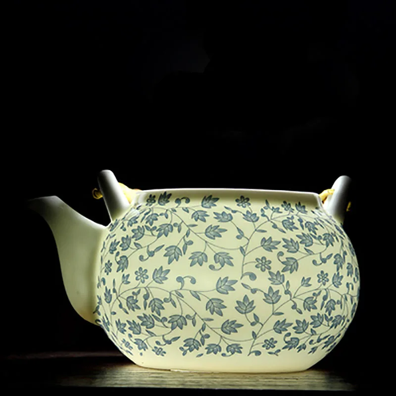Jingdezhen Blue and White Porcelain Large Teapot Household Ceramic Teapot High Grade and White Porcelain Teapot