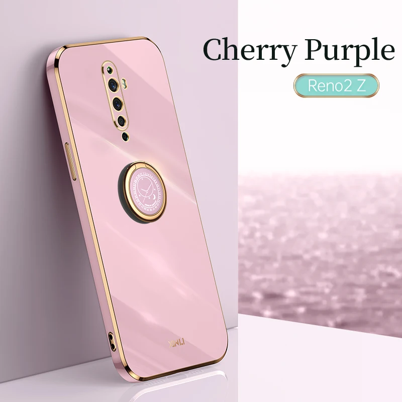 Luxurious Silicone Phone Case with Plating Ring Holder and Stand