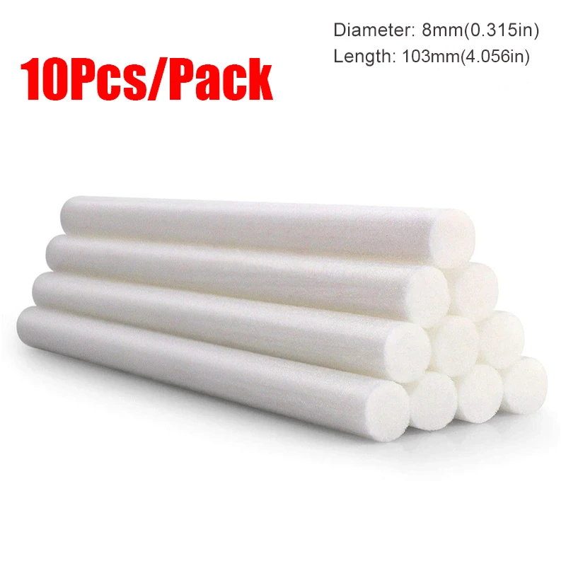 10Pcs Air Humidifier Filters Aroma Diffuser Filters Mist Maker Replace Parts Cotton Swabs Air Humidifiers Spare Filter 8*103mm