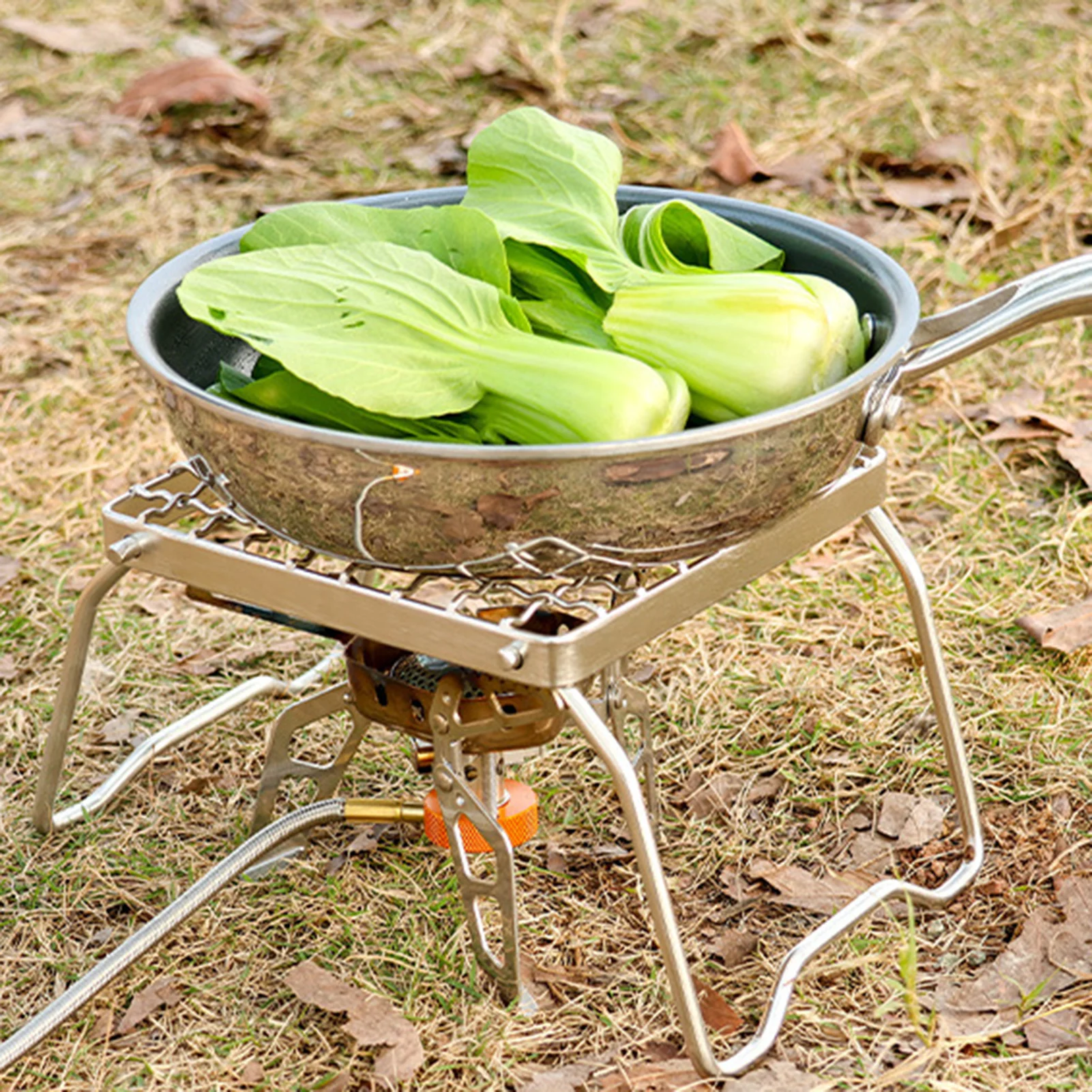 Outdoor Camping Grill Stand Baking Tray Bracket Stainless Steel Detachable BBQ Rack for Garden Outdoor Barbecue Picnic