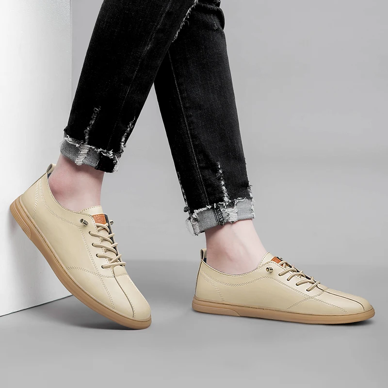 

Туфли мужские из натуральной кожи, роскошные дизайнерские брендовые лоферы, повседневные спортивные мокасины, кроссовки, удобная модная обувь