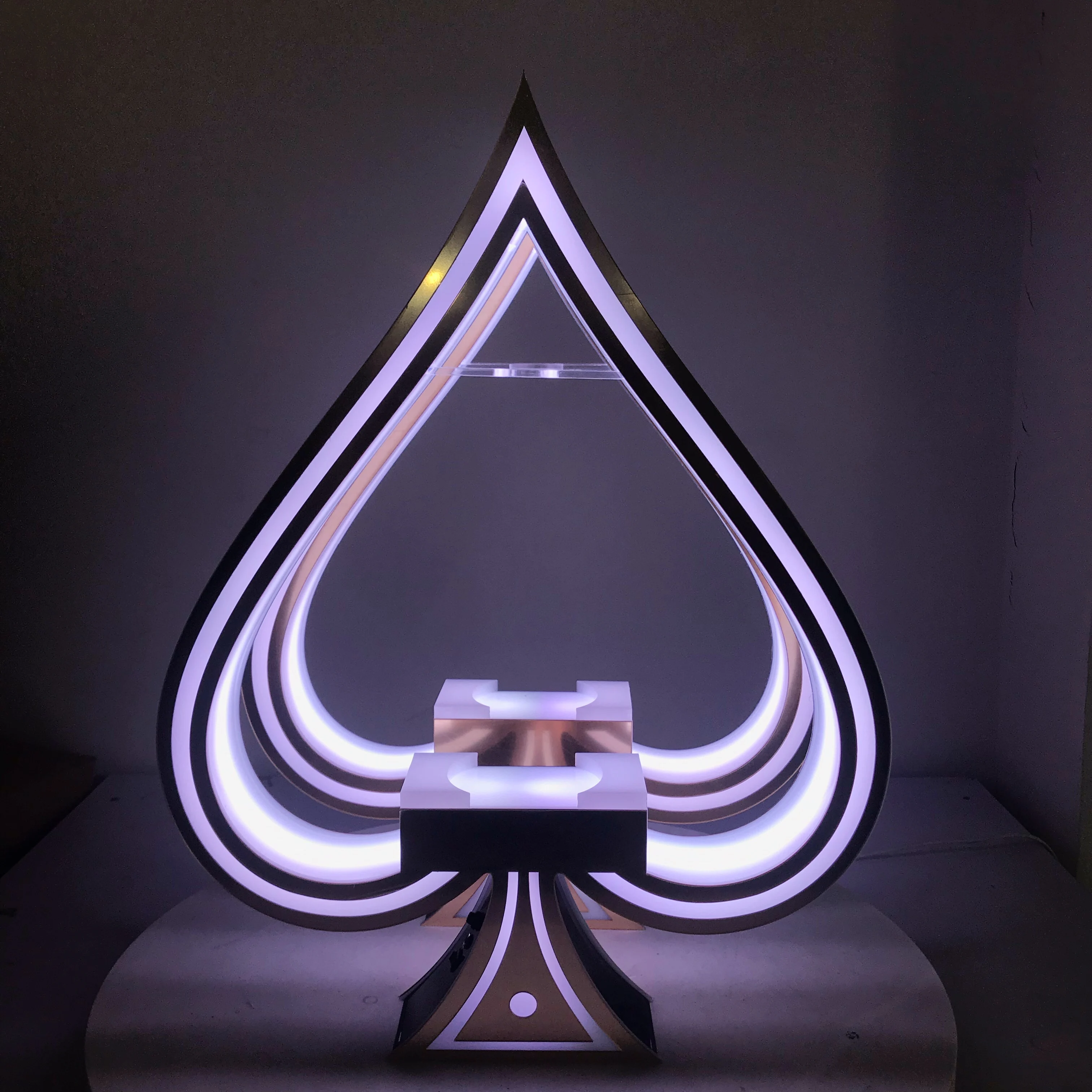 Night Club Bar Ace of Spade Square Bottle Presenter Glorifier Display VIP Service Tray