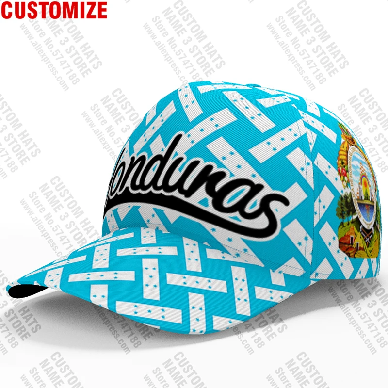 Honduras Baseball Cap Free 3d Custom Made Hat Name Number Team Logo Hn Hats  Country Travel Spanish Nation Honduran Flag Headgear - AliExpress 