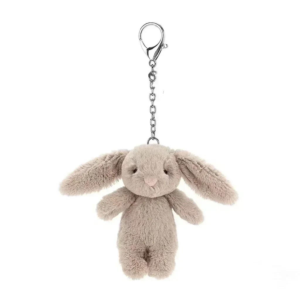Stuffed Animals Cartoon Rabbit Keychain Pompom Trinket Toy Girl Bag Car Keychain Mobile Phone Pendant Jewelry Gift plush keychain key chain bunny keychain
