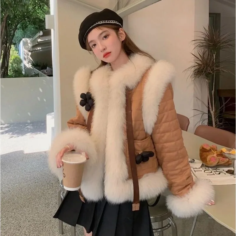 2023 Winter New Sleeve Detachable Two-Way Wear Fur Coat Women Design Thickened Warm Waistcoat Female Fashion Casual Outcoat