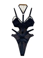 Sexy Hollow out Bridesmaid  Swimsuit Women's Pure Desire Spicy Girl Inner Wear Base Top See tough Net Strap - Image 5