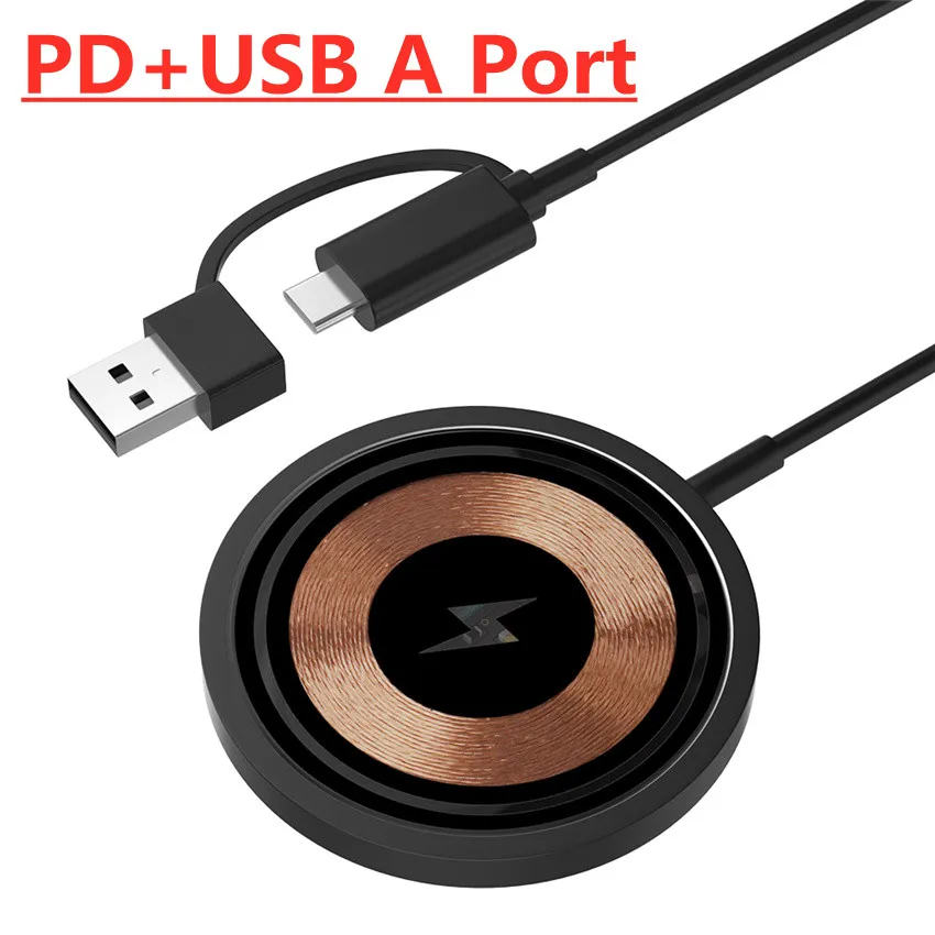 65 واط المغناطيسي شاحن لاسلكي الوسادة USB + نوع C...
