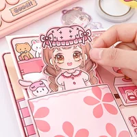 Livre silencieux animé créatif pour filles, bricolage, déguisement éducatif pour enfants, livre en papier fait à la main, poupée, ensemble complet de nourriture, vie quotidienne 5