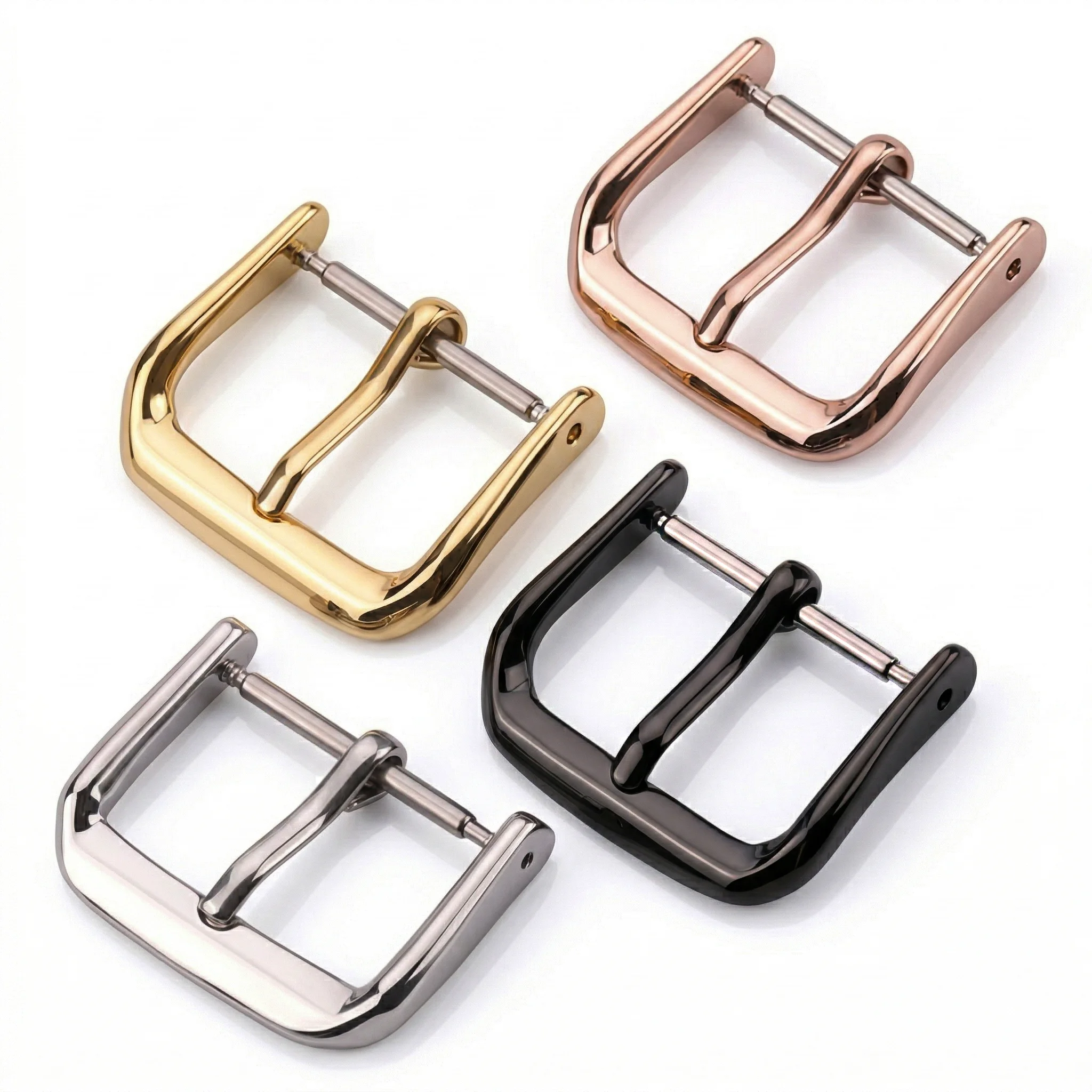 Premium Metal Watch Buckle Set - Silver, Gold & Black - Pack of 20