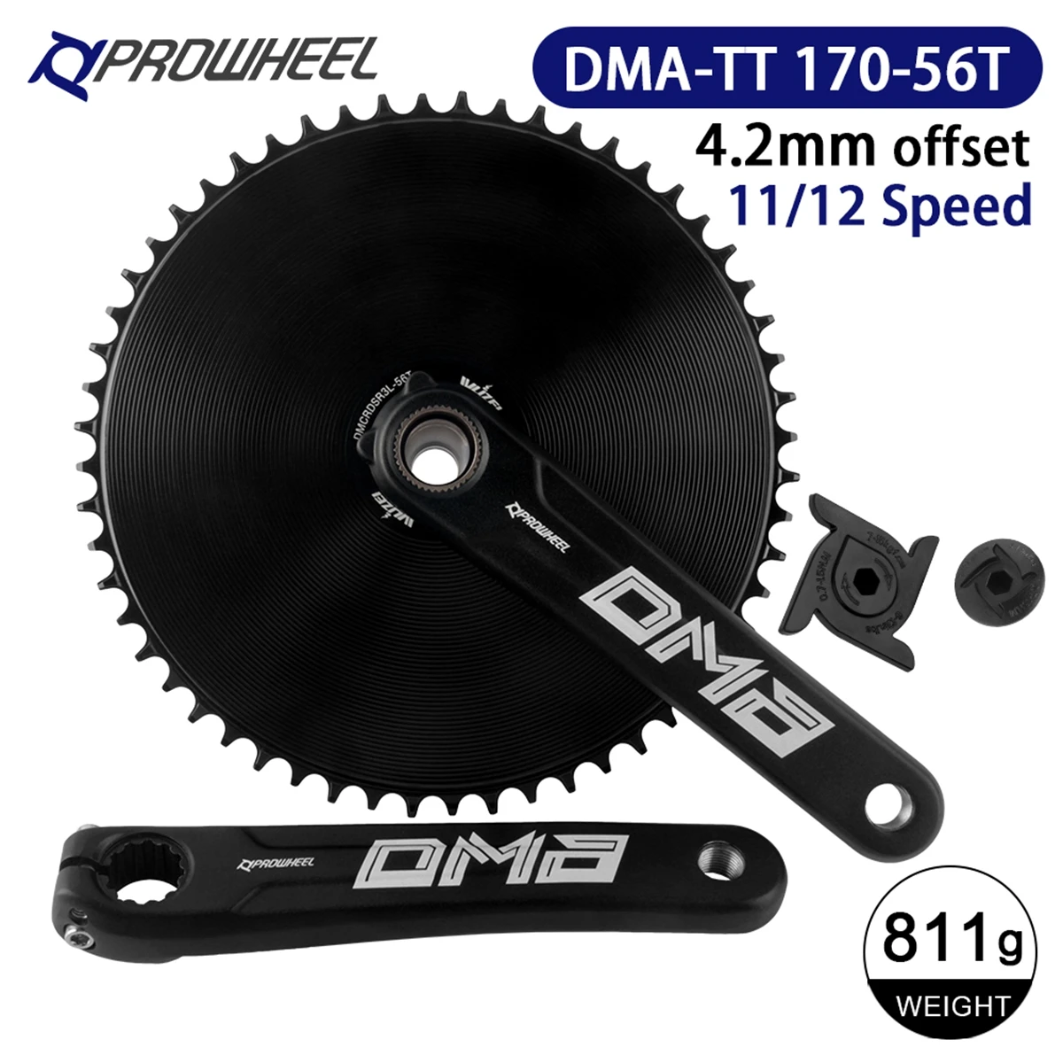 Prowheel Rennrad-Kurbelgarnitur 170 172,5 175 mm 3 Schrauben Kettenblatt Narrow Wide Gravel Fahrradkettenrad 40 56 58T Direct Mount Kurbel – Detail 40