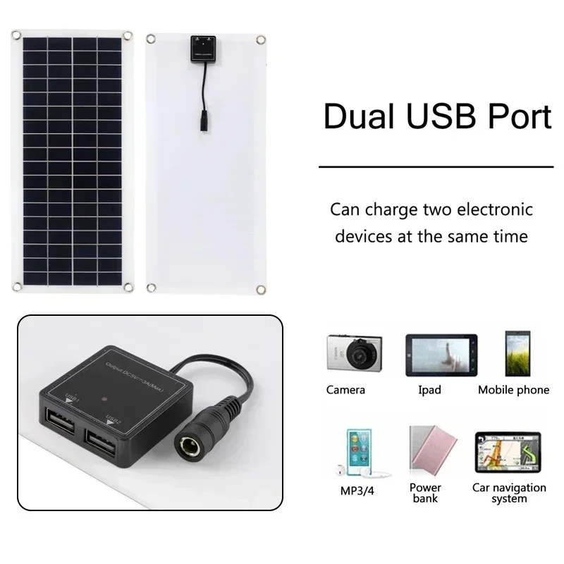 Foldable Solar Charger Solar Controller 300W Flexible Solar Panel 12V Battery Charger Dual USB 10A-60A Controller Solar Cells Power Bank for Phone Car Yacht RV