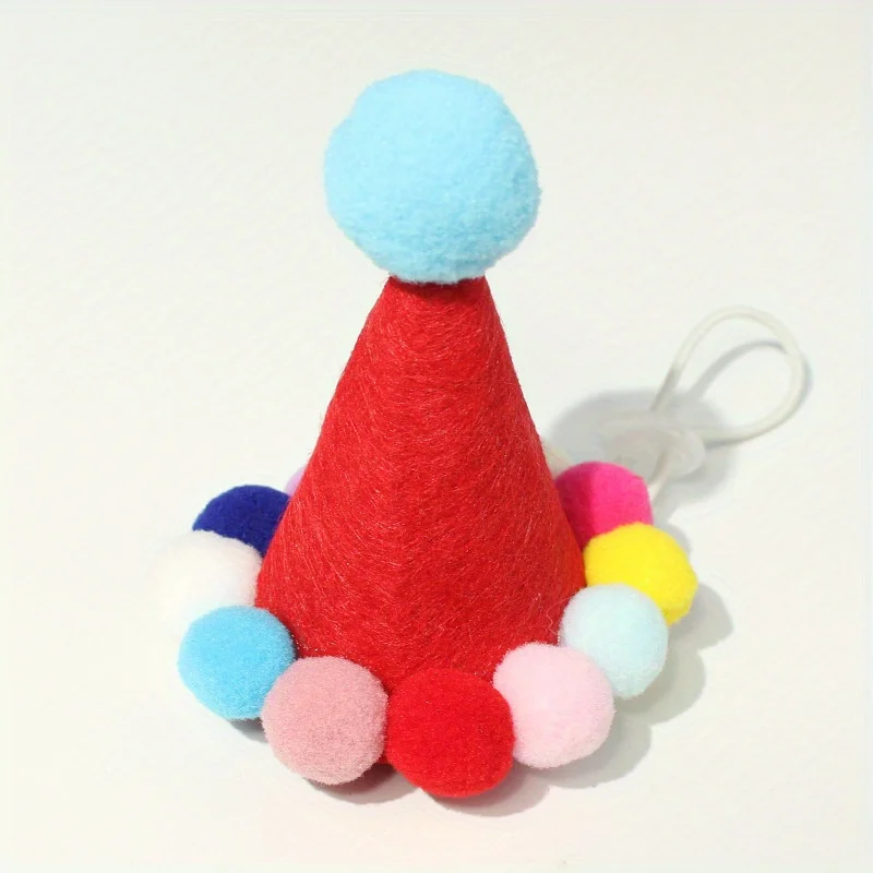 Pet Christmas hat, dog and cat fur ball headwear, Halloween plush toy