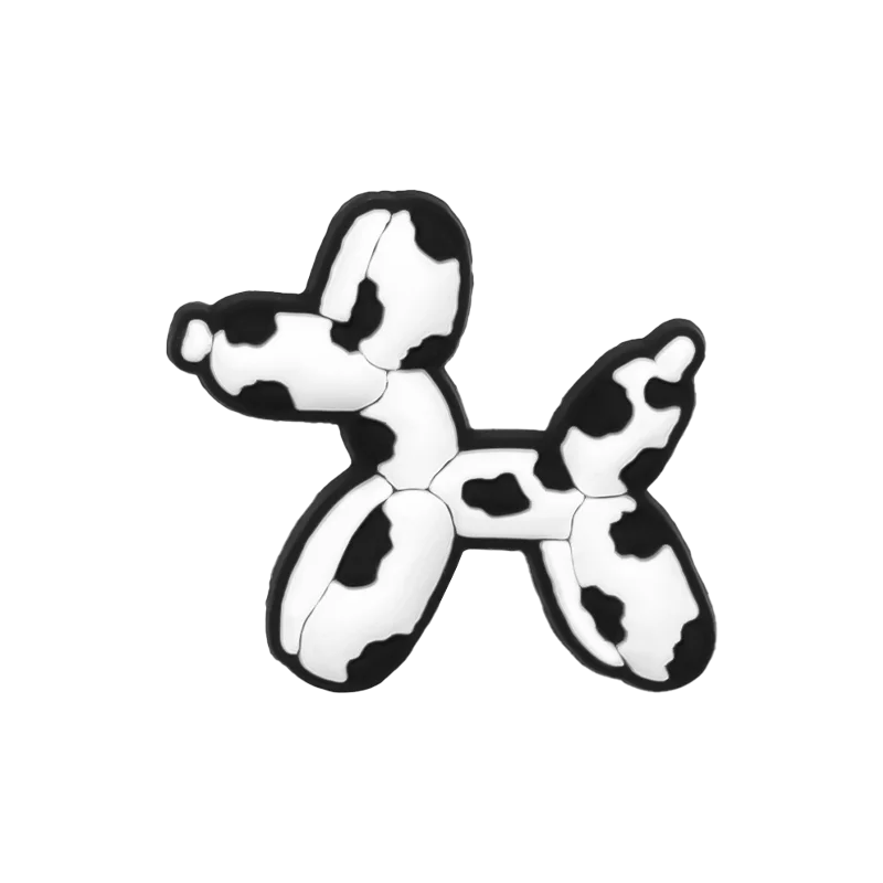 1/16PCS Black and White Spots Shoe Charms Balloon Dog Cow Flower Fashion Women Men Shoe Accessories Clog Sneaker Decoration shoe charms