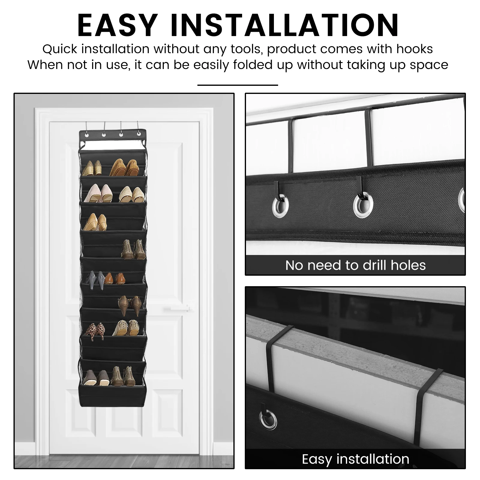 10 Tier Over The Door Shoe Rack Cloth Hanging Shoe Rack Fabric Cabinet Closet Organizer Clothes Storage Bag 3