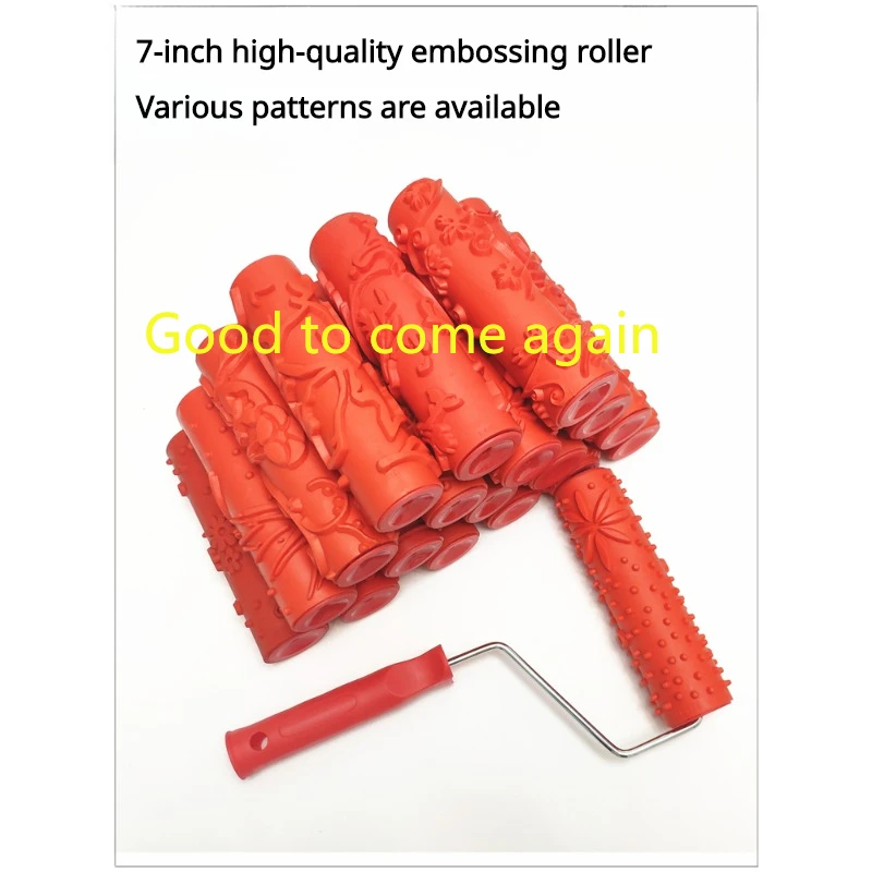 Outil De Rouleau De Relief De Brosse D'impression De Mur De Texture De Gaufrage En Caoutchouc De 7 Pouces Avec Poignee Eg343t 95968273