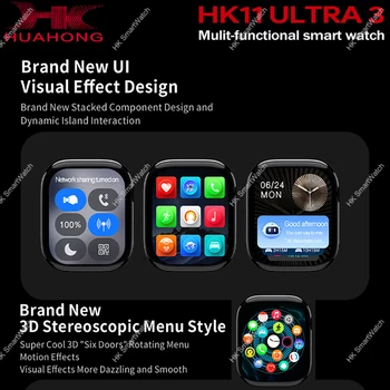 Alternative view of 2026 HK11 Ultra 3 Max Original SmartWatch 4GB ROM HD AMOLED AI Robot Share Network Bluetooth Call ChatGPT Clock NFC Compass Watc
