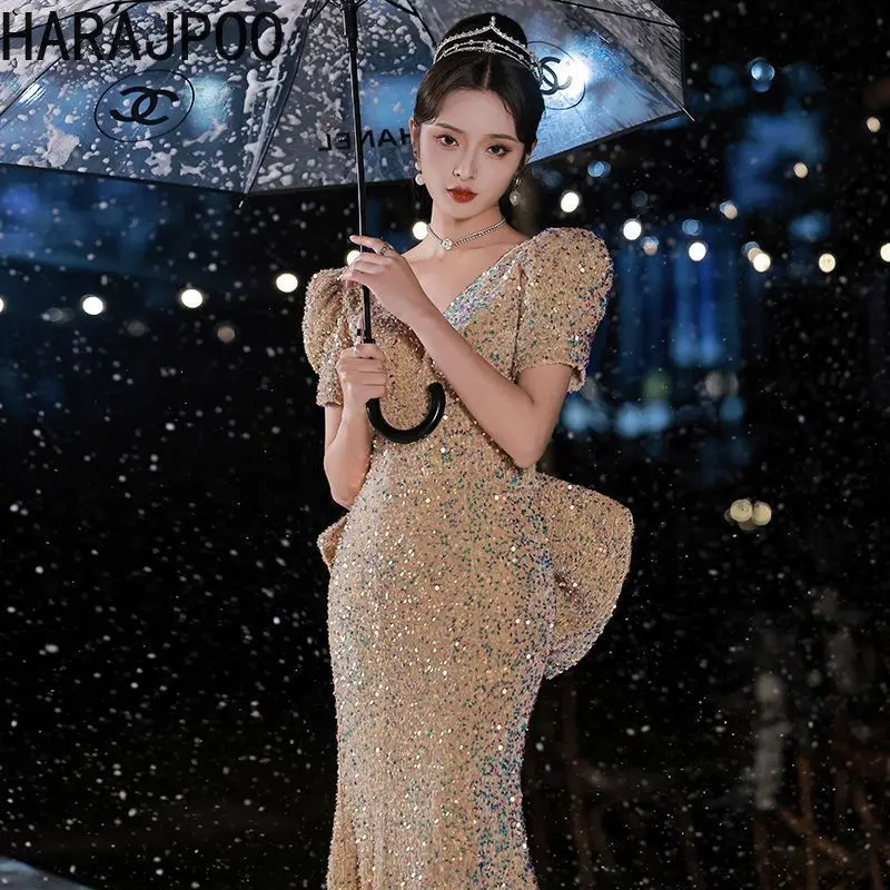 

Gagarich Evening Dress 2024 New Spring Autumn Elegant Slim Banquet High End Light Luxury Fishtail Normally Long Vestidos