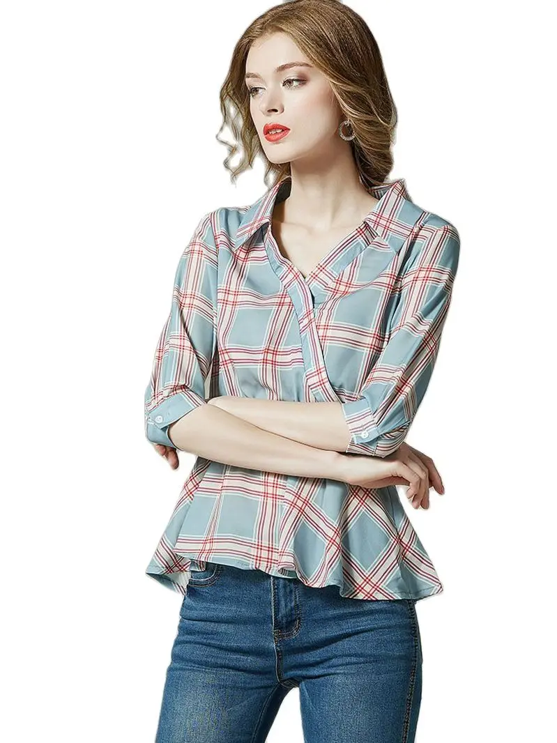 

Women Spring Summer Spring Shirts Lady Fashion Casual Short Sleeve Turn-down Collar Solid Color Office Blusas Tops G2783