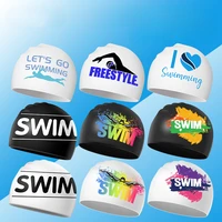 Printed Swimming Caps for Men Women Silicone Swimming Cap Large Size Long Hair Ear Protection Adult Swim Caps Pool Accessories 1