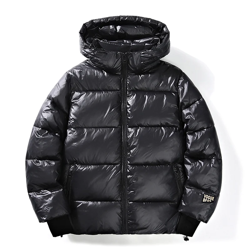 Winter Warm Jacket Men's Trendy Brand Black Gold Bright Waterproof Warm Parka Short Women's Casual Down Cotton Padded Coat