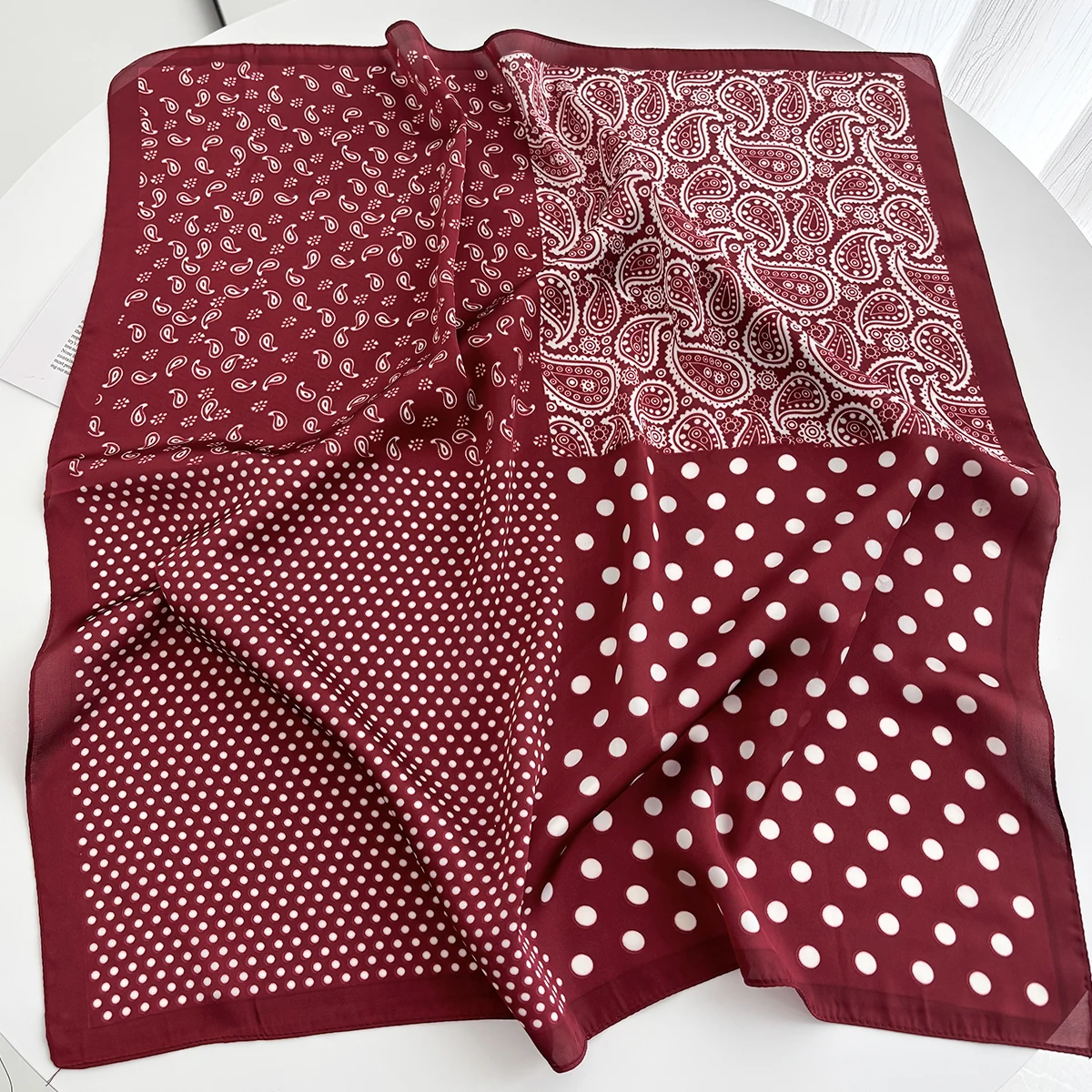 2024 Spring/Summer Retro Horse Print Neckerchief 70*70cm Green Square Scarf Women’s Breathable Imitation Silk Bandannas