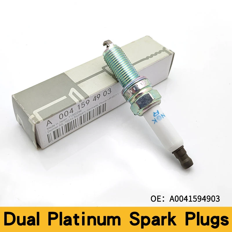 4pcs Dual Platinum Spark Plug A0041594903 Fit For MERCEDES BENZ W203