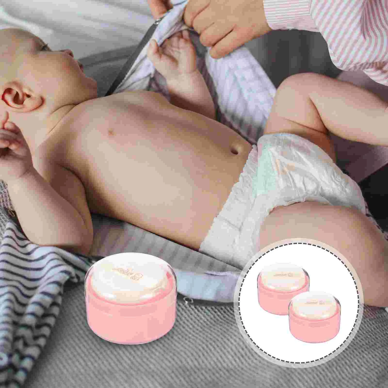 

2 Pcs Body Powder Puff Box Travel Containers for Toiletries Puffs Loose Makeup and Plastic Pressed Baby