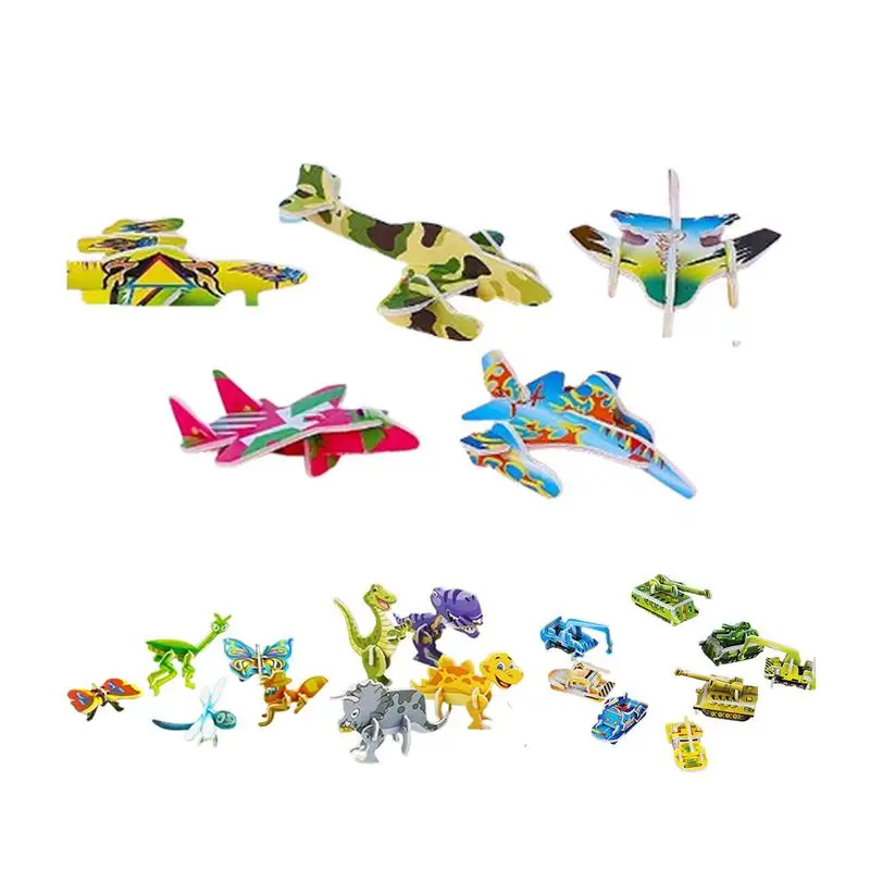 Funny DIY Manual Assembly Three-dimensional Model Toy Animal 10pcs 3D Paper Puzzle For Kids Animal 3D Paper Puzzle For Kids 10pcs manual mechanical counter 5 number tally counter random color