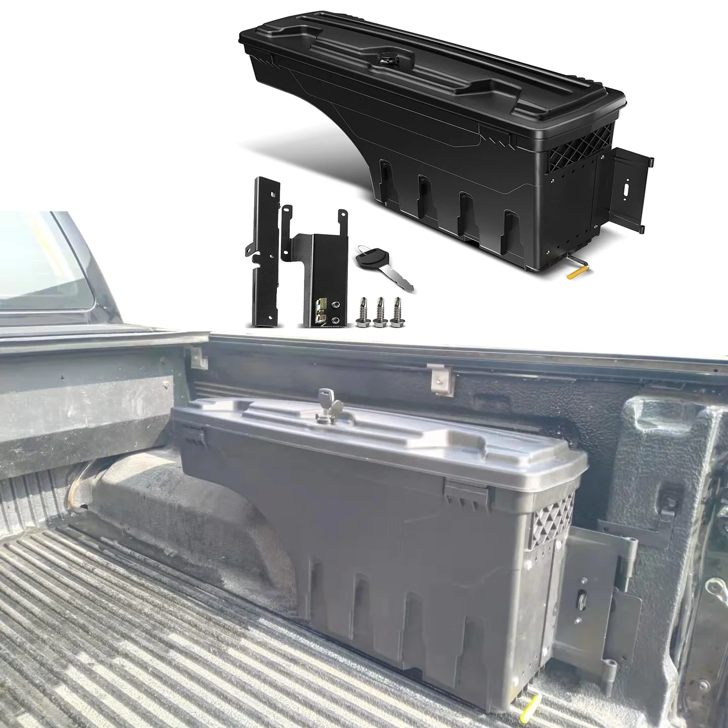 24インチ トラックツールボックス アルミニウム トレーラー トラック ピックアップ ボディ下 ベッド下タンツールボックス ストレージ 【予約販売品】