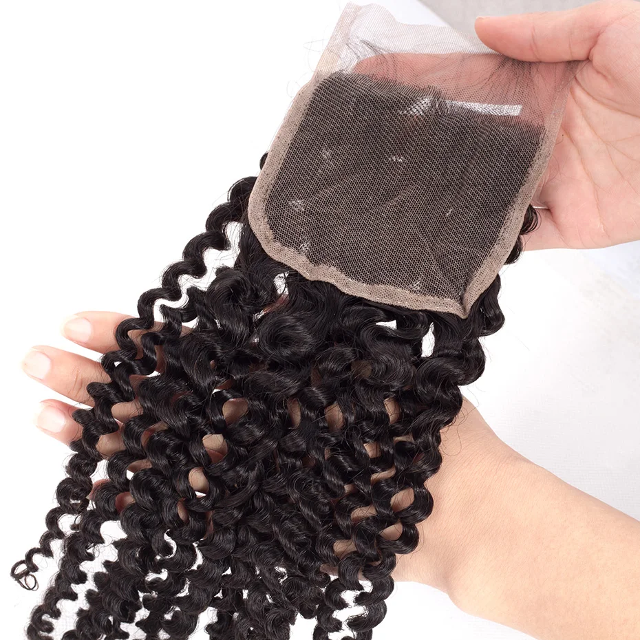 Human Hair Closure Gabrielle Kinky Curly Lace Closure 4x4 with Baby Hair