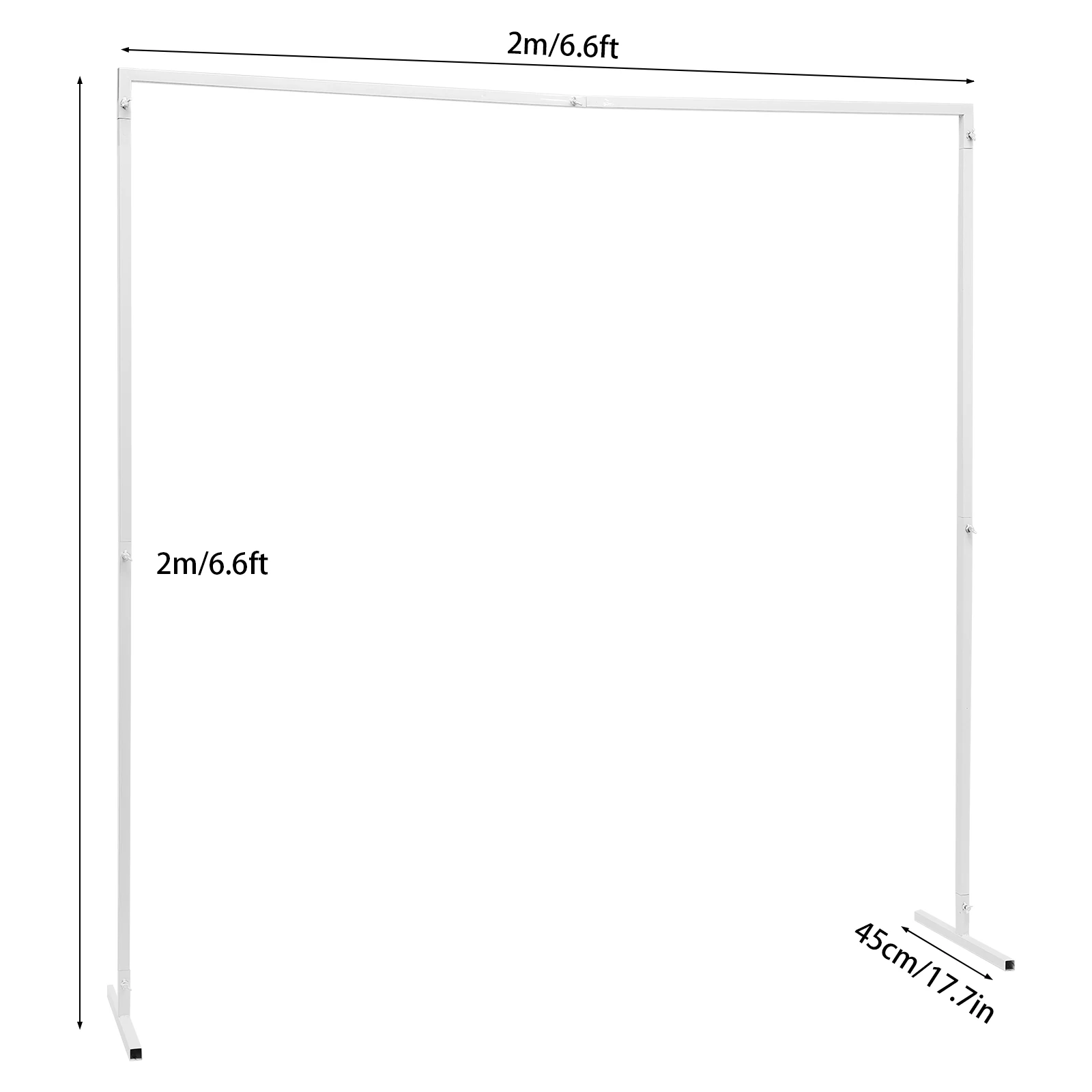 Wedding Stand with Bases Easy Assembly White Color Square Garden Arch Metal for Weddings Quinceaneras Event Decoration