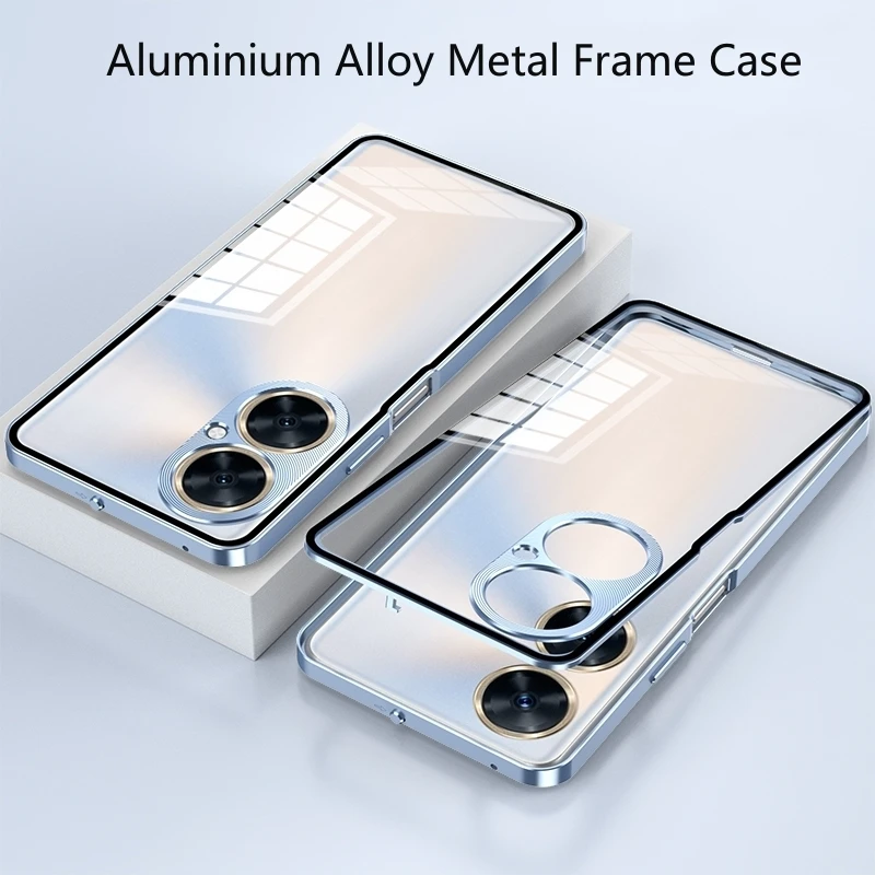 

Чехол для Huawei Nova 11i, чехол из алюминиевого сплава, металлическая рамка, ударопрочный бампер для Nova 11 i, Прозрачный Акриловый чехол-накладка для телефона