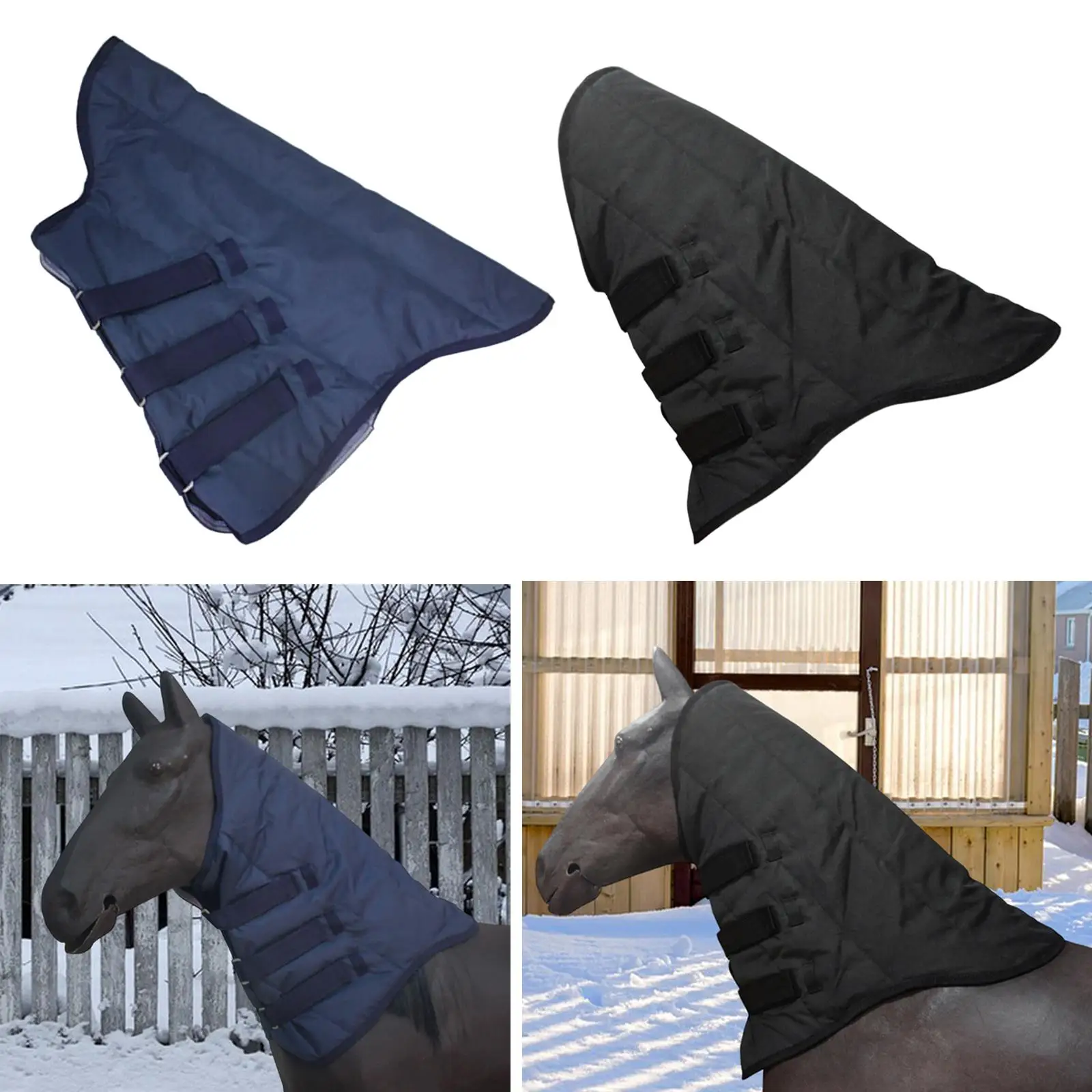 Horse Neck Cover for Warmth Scarf Equestrian Supplies Water Resistant Winter Filled 600D Oxford Cloth Neck Wrap Neck Protection