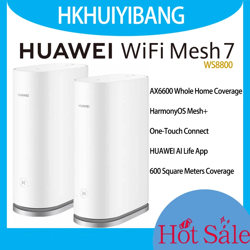 

HUAWEI WiFi Mesh 7 WS8800 AX6600 Whole Home Coverage One-Touch Connect HarmonyOS Mesh+ Router WiFi6 Plus Internal Antennas