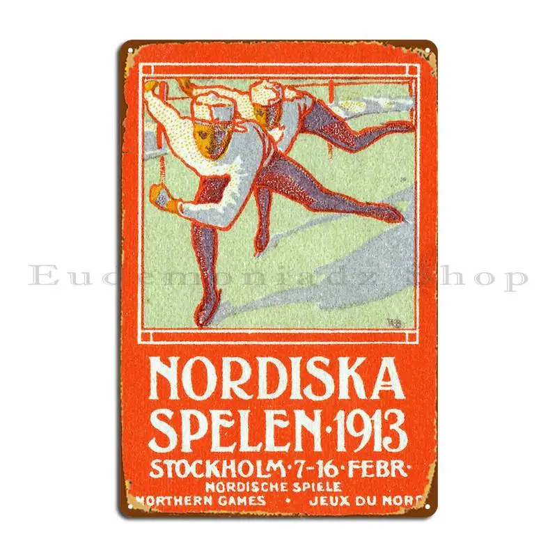 

1913 г., скандинавские игры, металлический знак, Настенный декор, проектирование стен, пещера, жестяной плакат