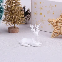 1PC Plastic Elk Deer Statue Nordic Christmas Reindeer Art Figurine Handicraft Home Ornament Table Decor Party Gift Garden Prop