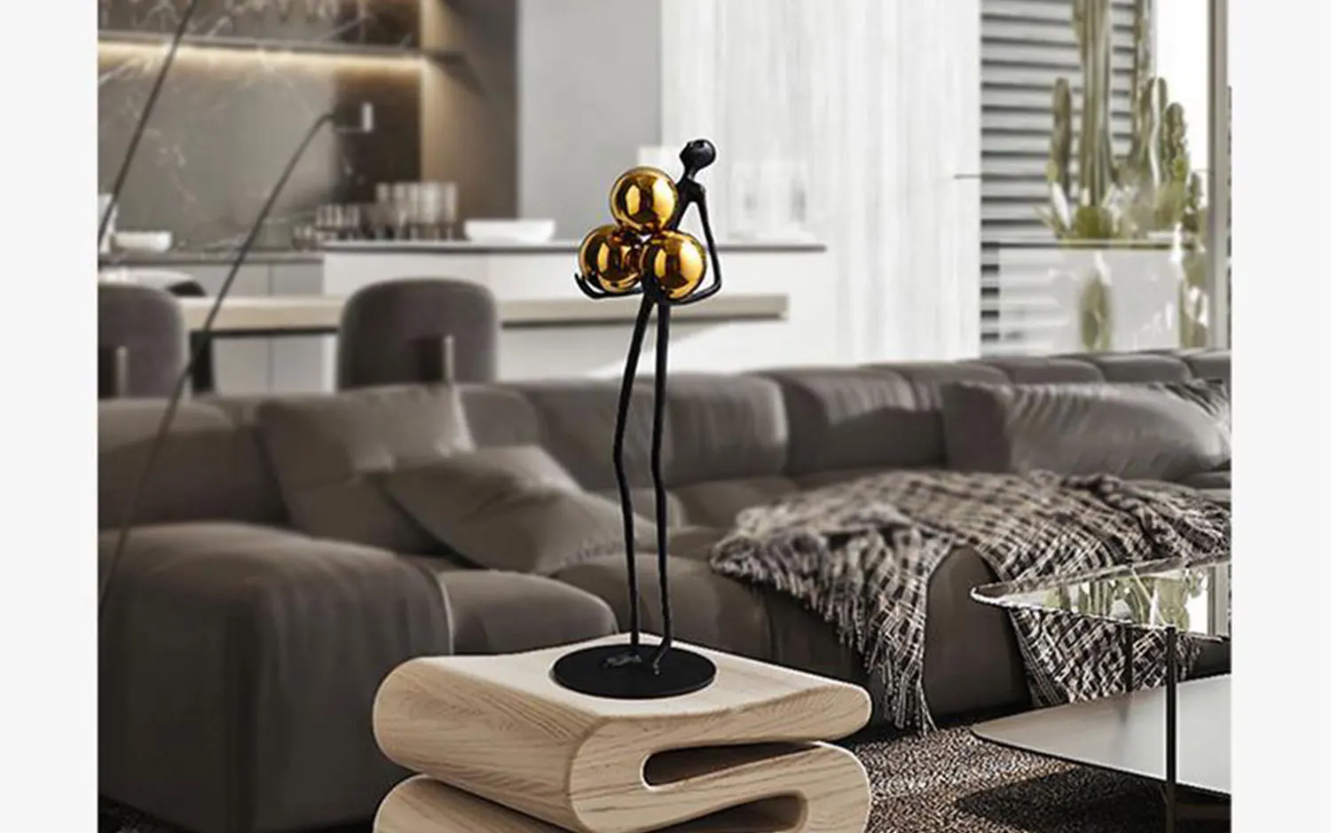 Creativity Figure Statue Modern Abstract Art Metal Iron Art Sculpture Home Decoration Living Room Bedroom Office Desktop Decor