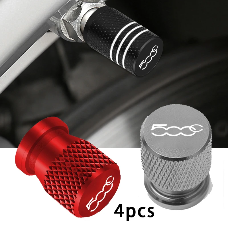 Car Wheel Tire Valve Caps Tyre Stem Covers Airdust Waterproof For FIAT 500 500C 2007-2013 For PANDA 2003-2012 wheel tire valve caps