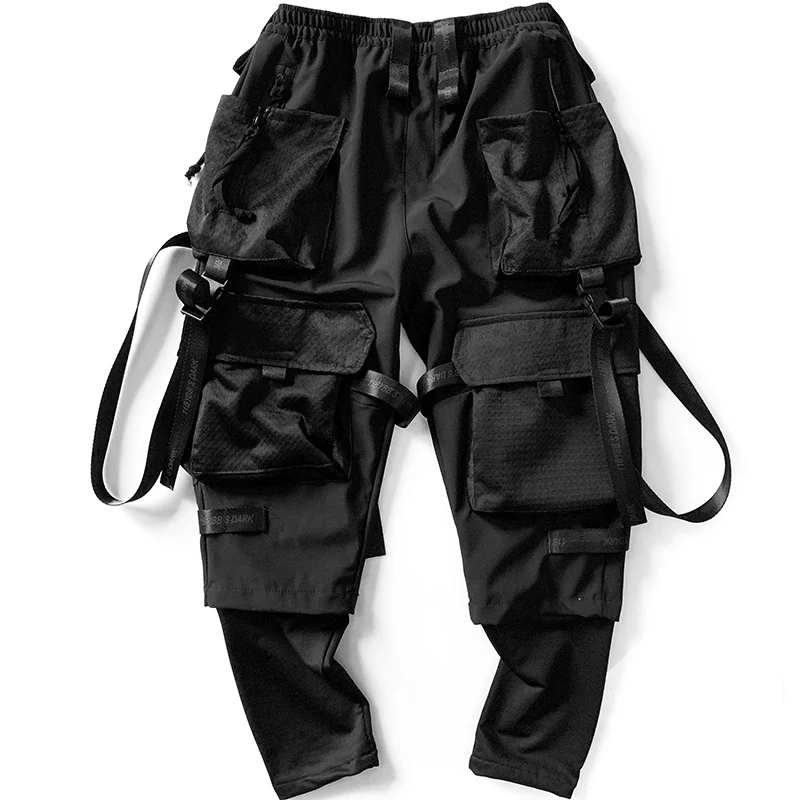 11 BYBB'S DARK Ribbons Multi Pockets Cargo Pants Men Hip Hop Streetwear Tactical Function Trouser Techwear  Harajuku Joggers Men 6