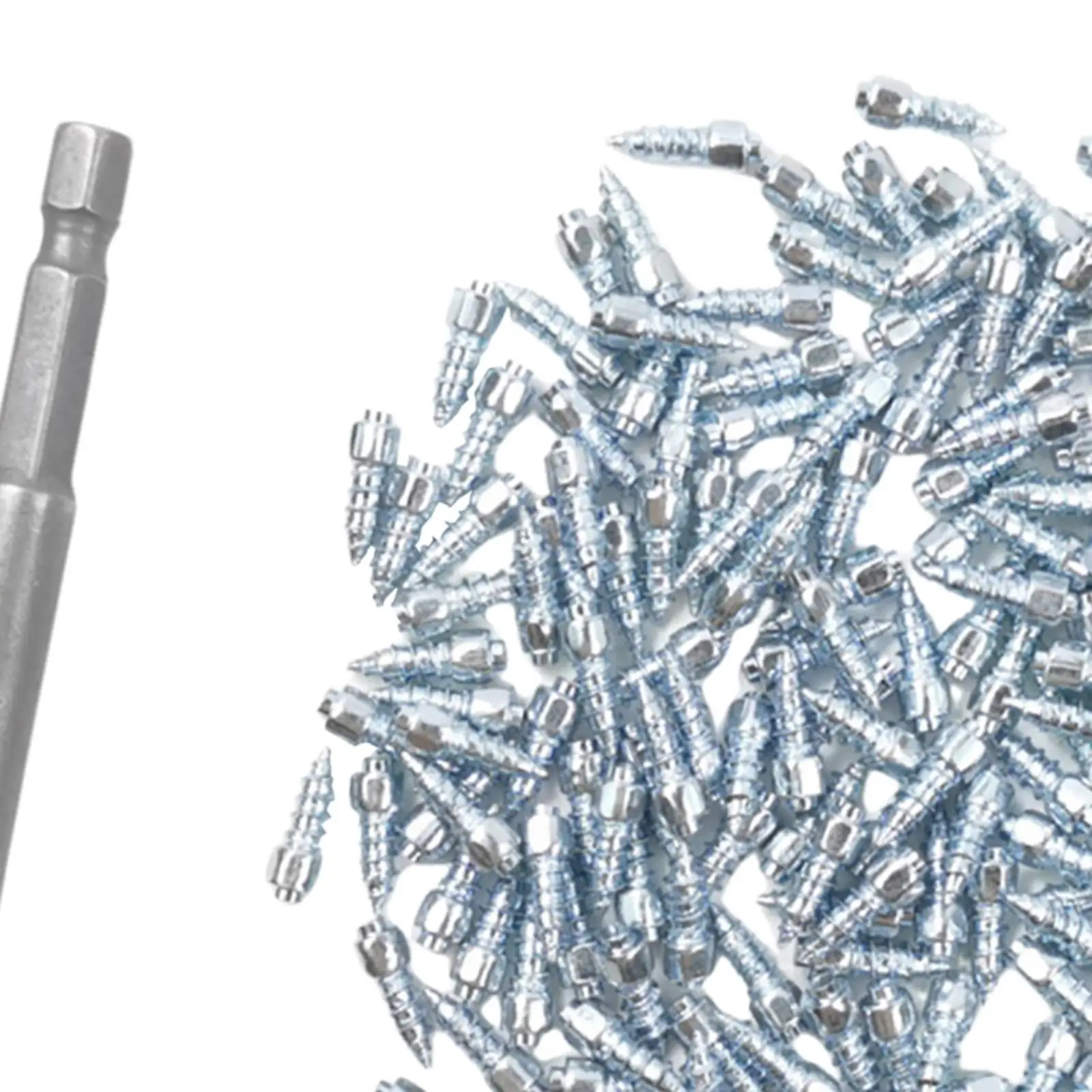 100Pcs Screw in Tire Studs Anti Slip Studs, Winter Anti Ice Carbide Screws Snow Tire Spikes for SUV, Motorbike, Motorcycle