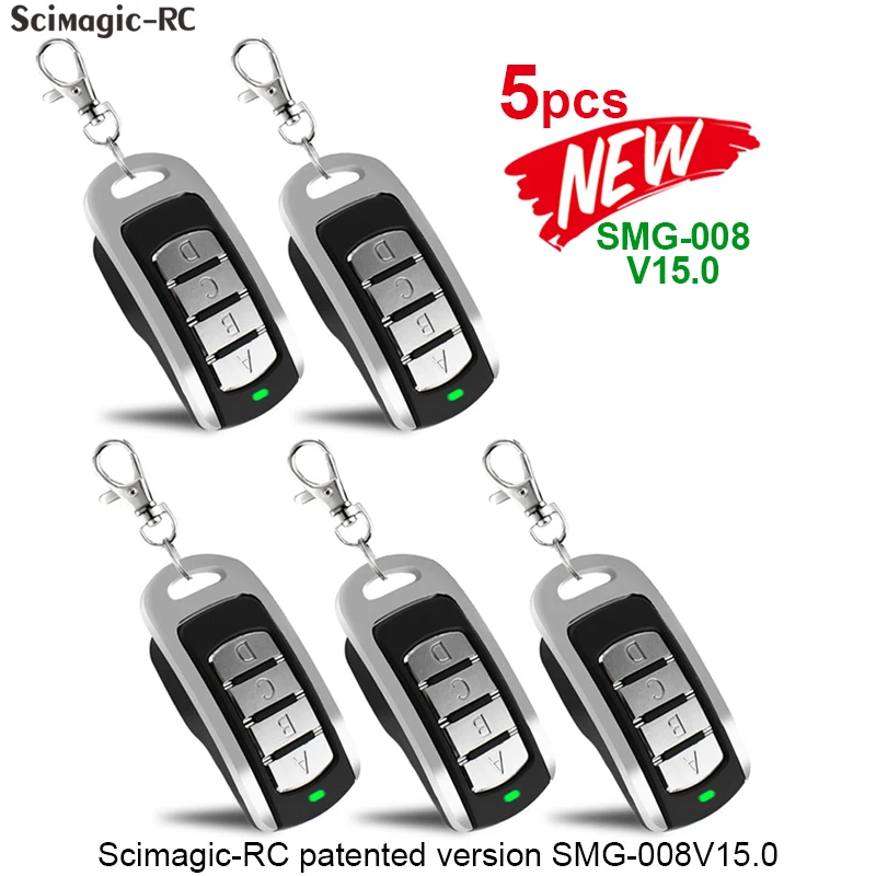 

5pcs AUTO SCAN Multi Frequency Duplicate 280-868MHZ Garage Door Remote Control Fixed Rolling Code 433.92MHz Gate Opener