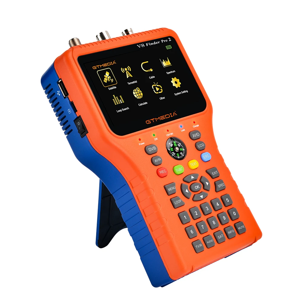 GTMEDIA V8 FINDER PRO 2 Satellite Finder Meter DVB-S2/T2/C Combo HD Digital 1080P Satfinder H.265 HEVC MPEG-4 satellite signal finder