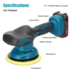 21V Cordless Car Polisher 6 Gears Electric Auto Polishing Machine Multifunction Metal Waxing Wood Sanding Rust Removal Tool 2