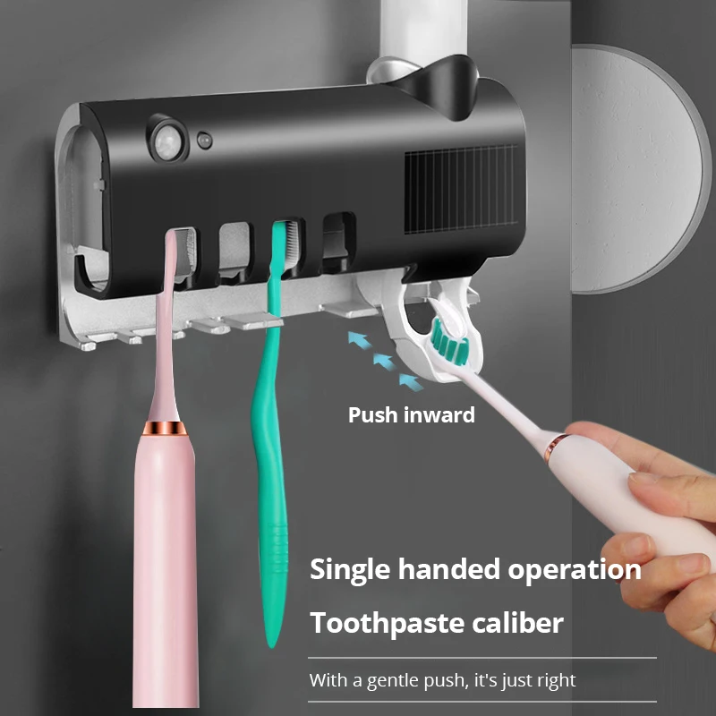 1pc Wall Mount Toothpaste Squeezer Adsorption Toothbrush Holder Storage Rack Bathroom Accessories