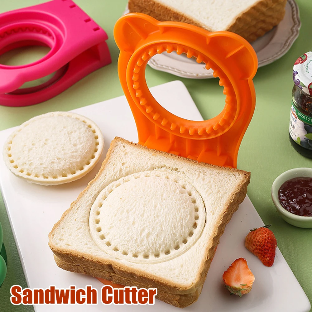 

Sandwich Cutte and Sealer Flip Sandwich Cutting Tool for Kids Lunch Stainless Steel Blade Circular Sandwich Bread Toast Mold