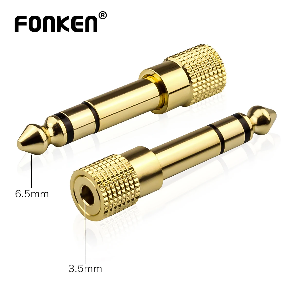 Durable Gold-Plated Audio Jack Converter - 6.35mm to 3.5mm Adapter