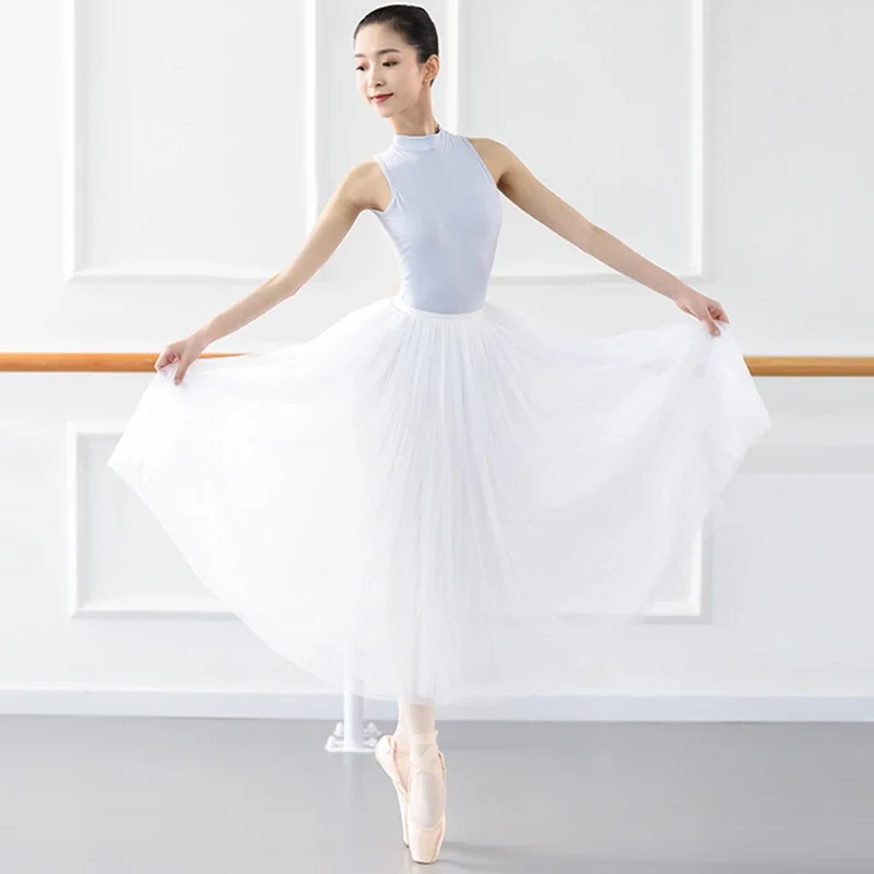 

Ballet Tutu Dance Tulle Tutu Long Ballet Skirt Character Skirt White Ronmantic Dance Tutu Ballet Dress Ballerina Dancewear